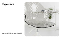 Clear Armless caster Chair Space-Saving Office Furniture spine Support for Women