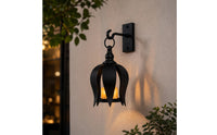 Black Metal Candle Lantern Warm Radiance for Balcony