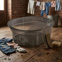 Washboard Tub Oval Shape Wash Basin Angled Scrub Board