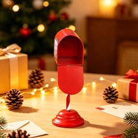 Tabletop Mailbox Metal Christmas Mailbox Decorative Decoration for Mantel, Entryway