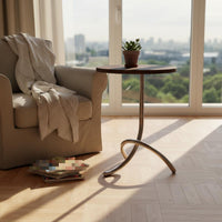 Mid-Century-Century Modern End Table Industrial Design Small Narrow End Table
