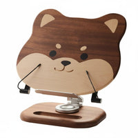 Dog-Themed Book Holder Book Stand Solid Wood Wooden Multi-Functional Cute Dog Bookrest for Students