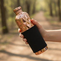 1300ml Stainless Steel Water Bottle Textured Water Bottle with Safeguarding Sleeve Silvery Beverage Container Reusable for Athletes, Commuters, Outdoor Activities, Gym, Office