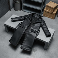 1/12 Scale Leather Coat Biker Design 1/12 Scale Overcoat Coat Female Figure Jacket Long-Lasting Material Doll Leather Overcoat