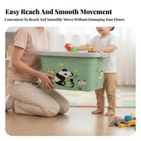 Lidded Wheeled Crate Large Capacity Household Storage Stackable for homeowners