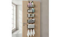 Over the Door Organizer with Hooks Space-Saving Hanging Storage Rack with Baskets Heavy-Duty Back-of-Door Storage Organizer for Pantry