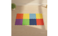 8 Pieces Sensory Mat with Textured Tiles Textured Interlocking Puzzle Tiles Flexible for Kids
