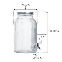 Drink Dispenser and Beer Dispenser with Stand, 6L Glass Dispenser with Tap, Reusable Beverage Dispenser for Home Bar Iced Tea and Water