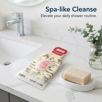 Exfoliating Wash Cloth Double Sided with Loofah, Korean Washcloth for Adults Bathing, Thickened Textured Surface Back Scrubbing Towel