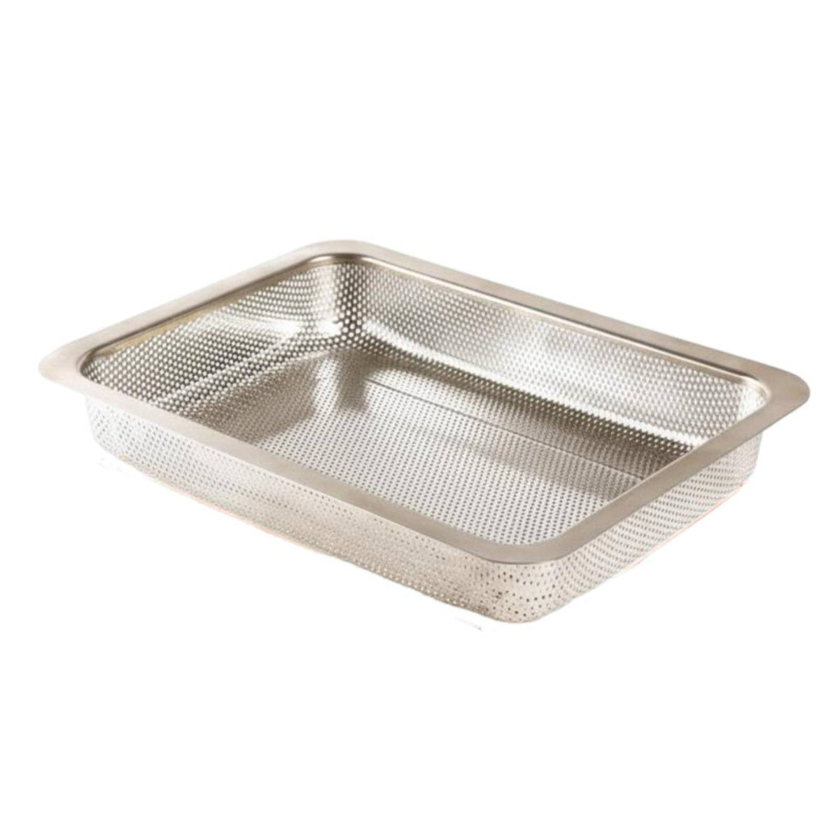 Rectangular Stainless Steel Colander Rust-Resistant Vegetable Washing Basket Rustproof Vegetable Washing Strainer for Restaurant, Cafeteria