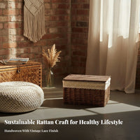 Lidded Wicker Box With Lids Lidded Rattan Trunk Nesting Design for Homeowners