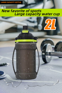 Foldable Silicone Sports Water Bottle with Dual Drinking Spouts