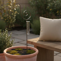 Metal Rain Gauge Painted Design Garden Rain Gauge Distressed Finish