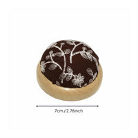 Embroidery Pincushion Sewing Needle Holder Floral Embroidery Wooden Bottom Soft Cushion Suitable for Crafting Needlework Studios