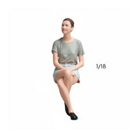 Sitting Woman Figurine Highly Detailed Miniature Female Figure Painted Scale Model Person for Hobbyists, Collectors, Diorama, Sand Table