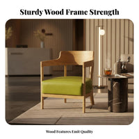 Upholstered Wood Frame Armchair firm support Foam Padding for Homeowners, Adults