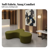 Curvy Configurable Sofa Rounded Outline Reconfigurable Loveseat and Ottoman Geometric Shape High-Resilience Foam for Homeowners