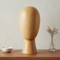 Wood Hat Display Versatile Hairpiece Display Head Form Minimalist Interior Design Decor for Entryway