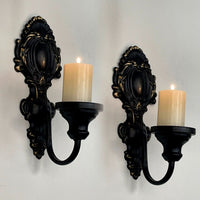 American Vintage Wall-Mounted Iron Candle Holder, Rustic Country Home Decor