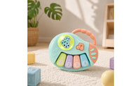Piano Toy with Handle Light-up Handheld Piano Portable for Little Ones, Infants, Diaper Bag, Nursery
