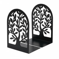 Metal Bookend Pair Matte Finish Tree Cutout Bookend Sturdy Metal Bookends