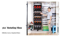 Space Saving Rotating Shoe Rack Large Capacity 360 Degree Revolving Shoe Stand Easy Installation Multi-Tier Revolving Shelf Sturdy and Long-Lasting for Apartment Dwellers, Homeowners, Fashion Enthusiasts, Entryway, Wardrobe, Bedroom, Dorm Room