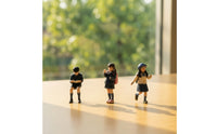 3 Pieces Schoolchildren Figures 3D Printed Diorama Figures Painted Miniature People Figurines for Hobbyists, Dioramas