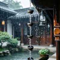 Lotus Rain Chain Sturdy Lotus Flower Rain Chain Splash Control for Patio