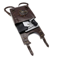 GEARDUKE Women's Vintage Industrial Backpack with Embossed PU, Medium Size