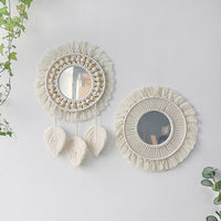 Bohemian Handwoven Wooden Bead Wall Hanging Storage Net