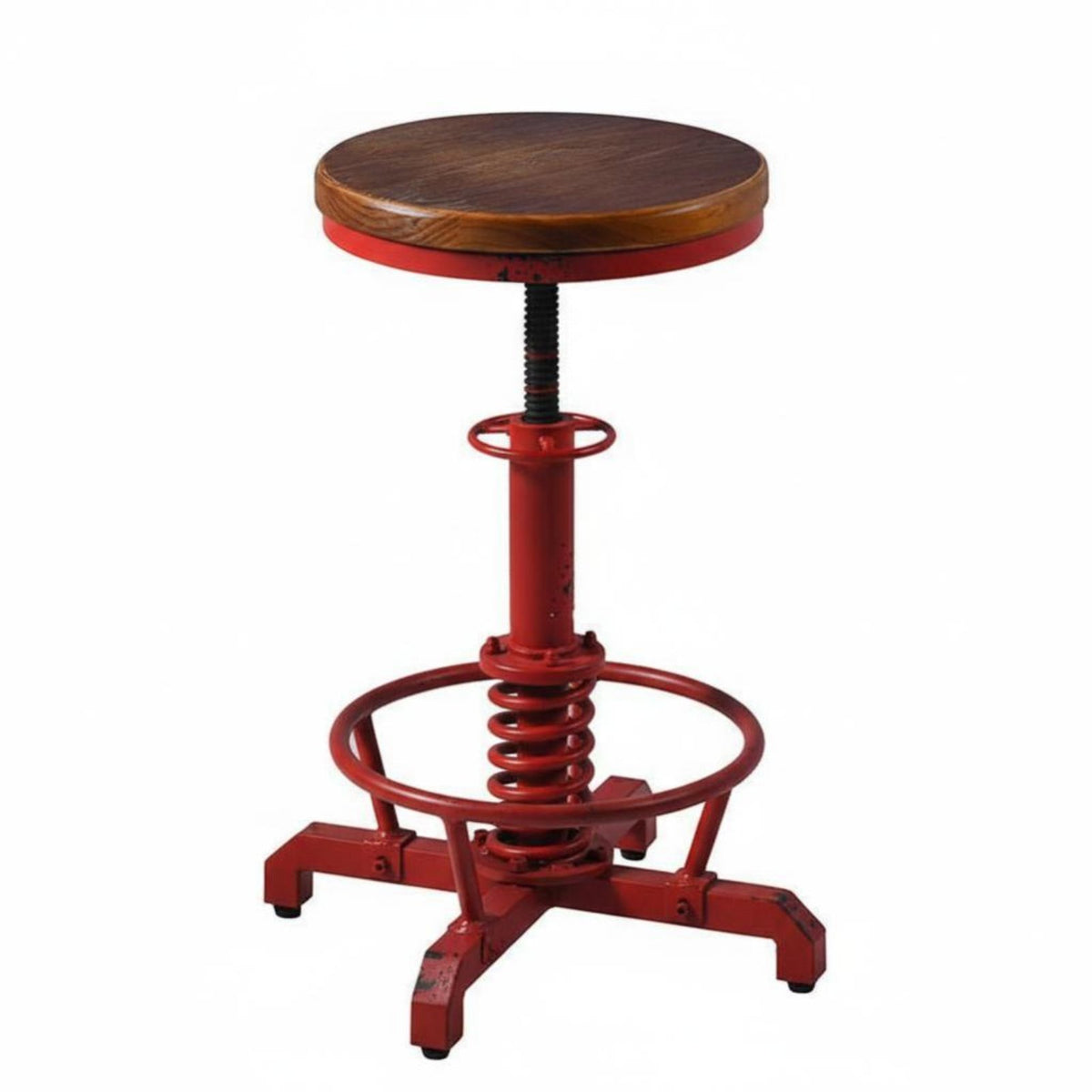 Factory-Inspired coil Stool Adjustable Height Bar Chair Vintage design for Homeowners