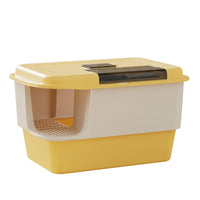Hooded Cat Toilet Enclosure Anti-Splashing Fully Enclosed Cat Toilet Enclosure Upgraded Pet Supply for Living Room