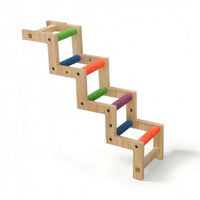 Z-Shaped Bird Climbing Ladder Natural Wood Wooden Bird Ladder Easy to Install Exercise for Birdcage