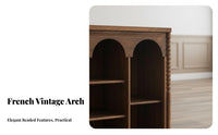 Retro design Curved Combination Cabinet Multi-Functional configurable Shelving Adjustable Shelves Home Furniture wire Management Holes for Design aficionados, Homeowners, Apartment Dwellers, Living Room, Entryway, Bedroom