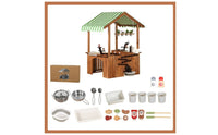 Wooden Outdoor Playhouse Sink Area Play Kitchen Playhouse for Backyard