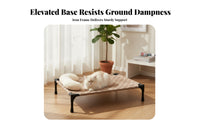 Medium Size Raised Pet Cot Raised Pet Bed Black Frame Cat Dog Bed for Dogs