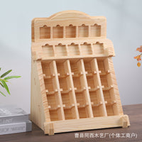 木质美浓烧陶瓷冰箱贴收纳架多格动漫卡片分隔板多层实木展示架