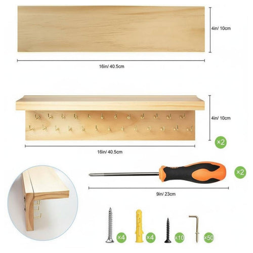 Wall Plant Shelf Multi Purpose Trophy and Award Display Shelf Space Saving Trophy and Award Display Rack for Living Room, Bedroom, Entrance