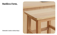 Backless Square-Top Seat Solid Structure Backless Counter Stool for Cafe, Adults