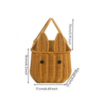 Rattan Basket with Handles Handmade Rattan Storage Basket Lightweight