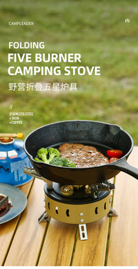 Portable Folding 5-Burner Butane Camping Stove