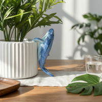 Resin Marine Mammal Sculpture Realistic Details Flowerpot Hugger Indoor Outdoor
