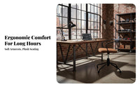 Retro design Ergonomic Rolling Chair Nordic Design Wheeled Shell Chair Height Adjustable rotate Seat centerrear support for Home Workers, Students, Adults, Study Room, Workstation, Bedroom