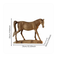 Vintage Horse Sculpture Retro Style Wooden Horse Figurine Elegant Accent Piece Home Decoration for Living Room, Office