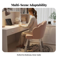 floral rear Vanity Chair Soft paddinged Seat floral rear Chair 360-Degree rotate