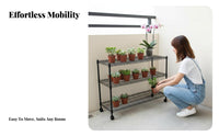 Multi-Tier Rolling Plant Stand Adjustable Shelves Multi-Level Plant Stand sturdy Duty Weather-Resistant for Sunroom, Living Room