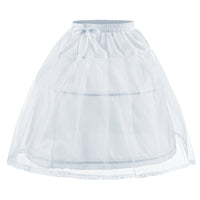 Girls Crinoline Petticoat with Lace Trim Flared Mesh Underskirt Translucent Tulle Underskirt for Girls, Parties