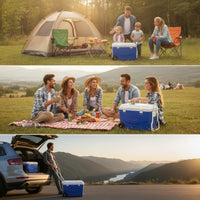 Food-Grade Cooler with Wheels Hard-Sided Wheeled Cooler Large-Capacity Ice Chest Rigid for Camping, Picnics