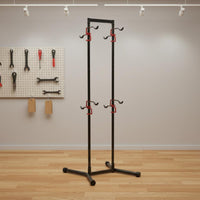 Multi-Cycle Storage Rack Saving Freestanding Upright Bike Stand Rack Fully Adjustable for Apartment
