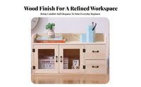 Multi-Compartment Desk organizer Multifunctional Desk Shelf with Compartments